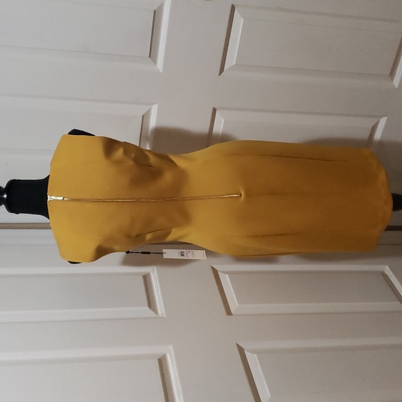 NWT 🎀 Calvin Klein Dreass Ochre Gold Sheath - Picture 4 of 9